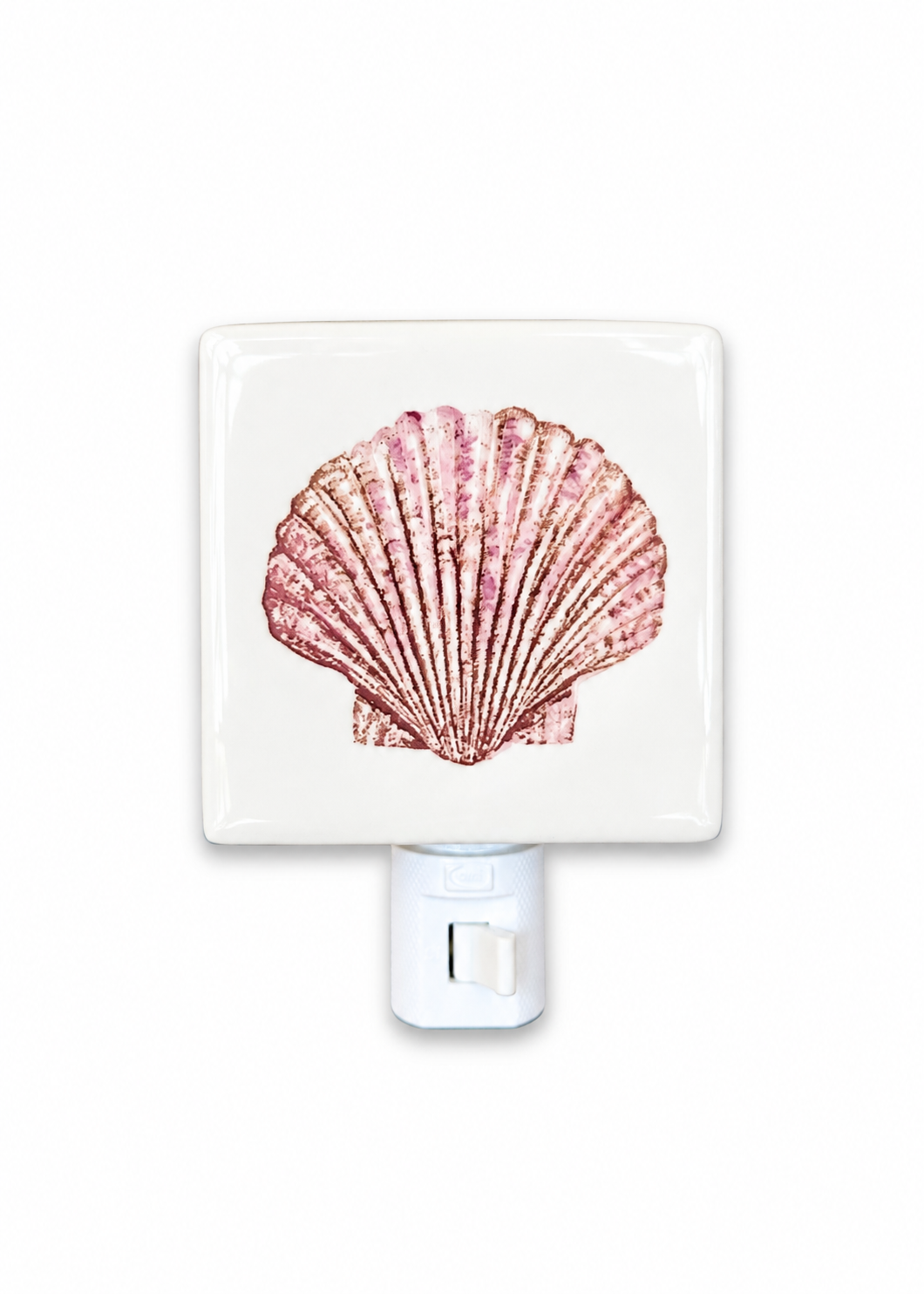 Hand-Painted Coastal Pink Shell Porcelain Nightlight