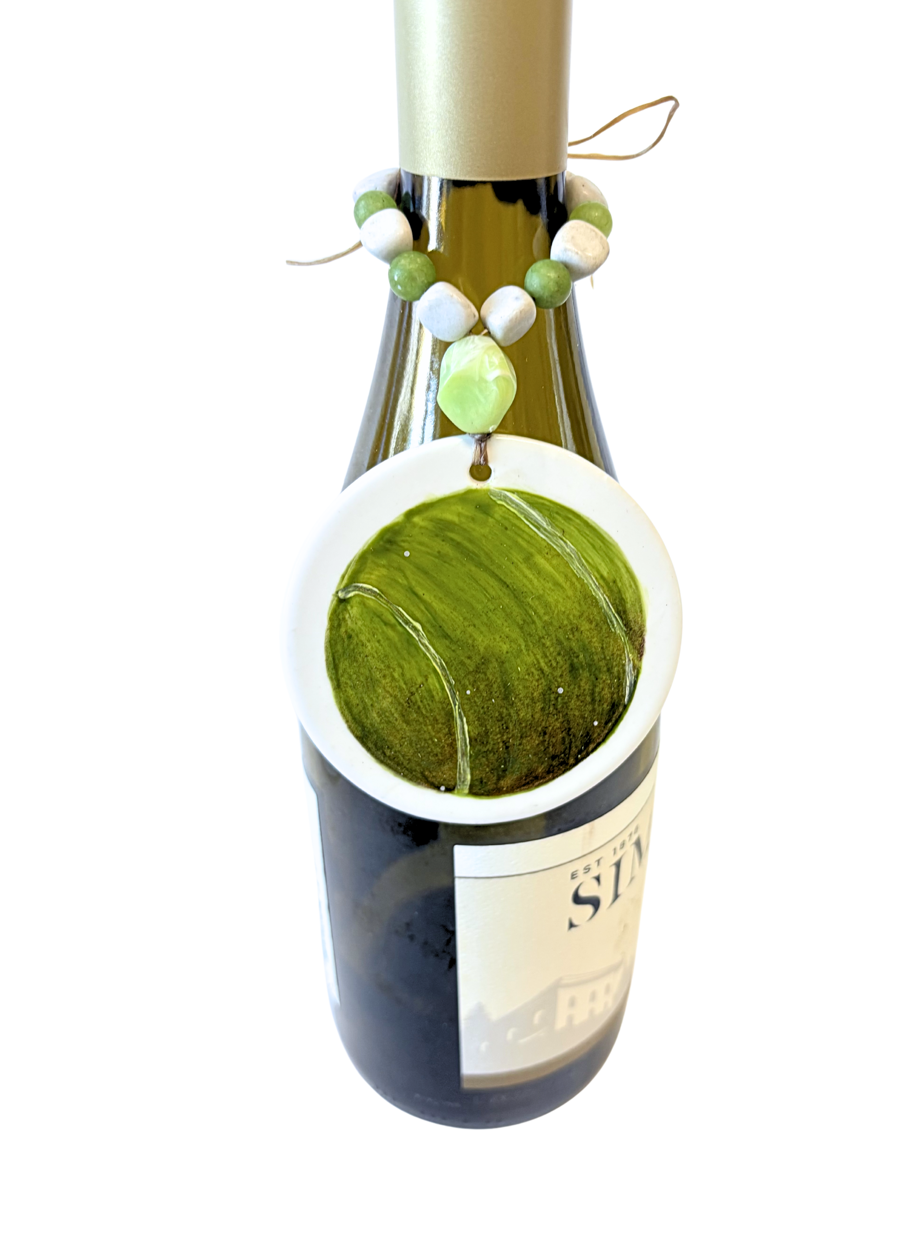 Tennis Ball Porcelain Beverage Tag Barware Drink Tags