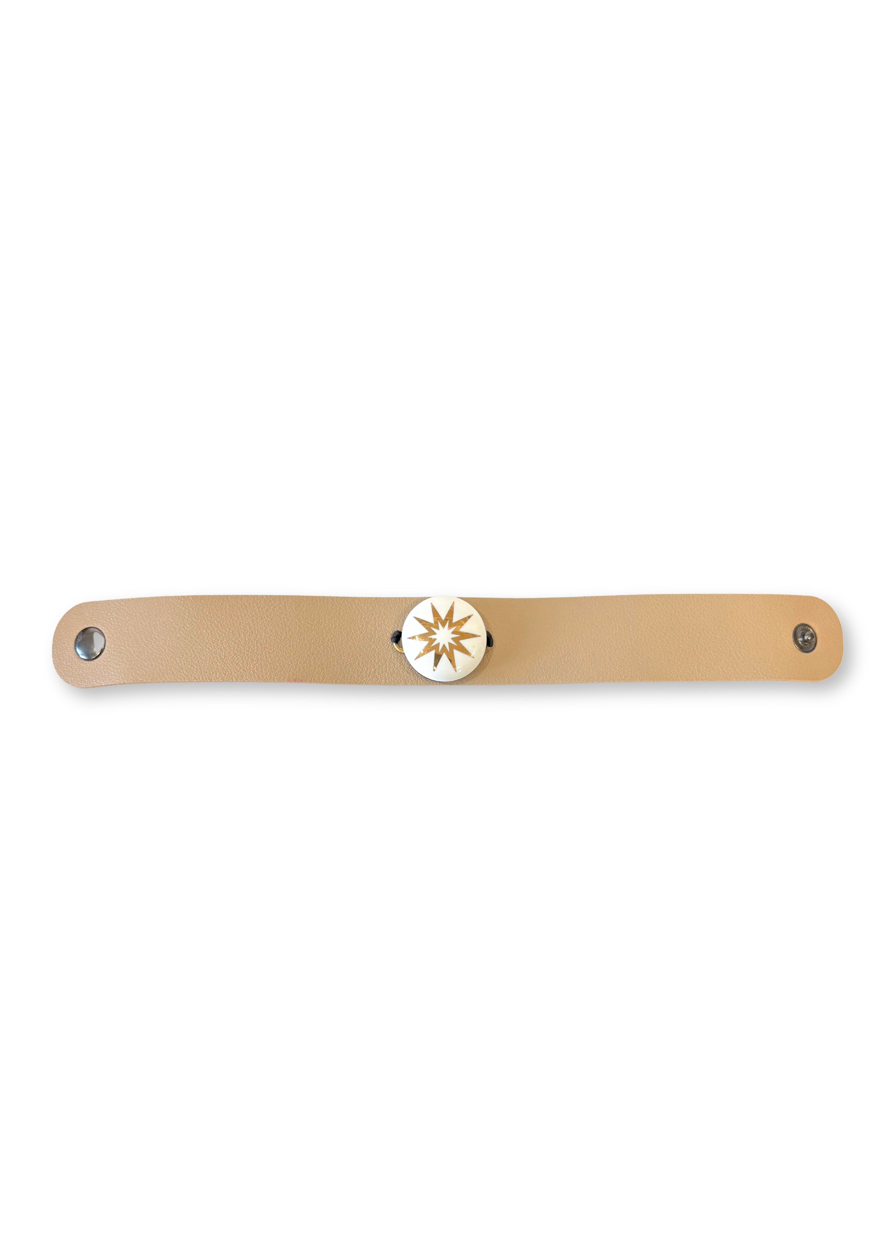 Gold Star Leather Wrap Bracelet