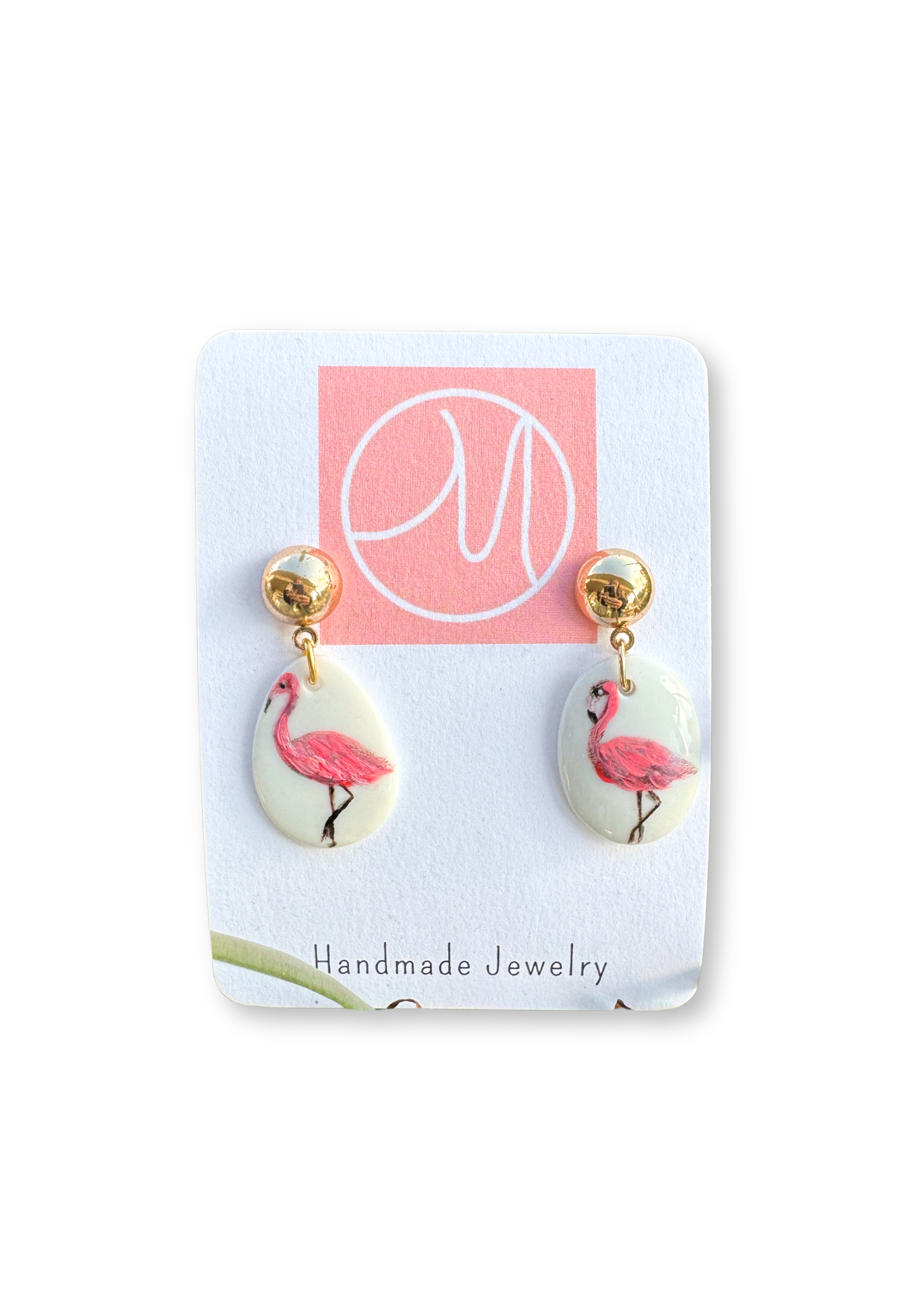 Flamingo Porcelain Stud Earrings