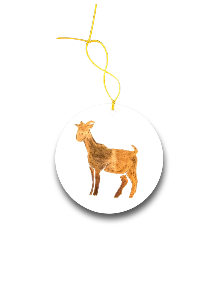 Goat Ornament Gold Christmas