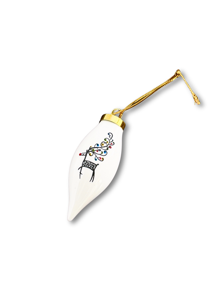 Reindeer Teardrop Ornament