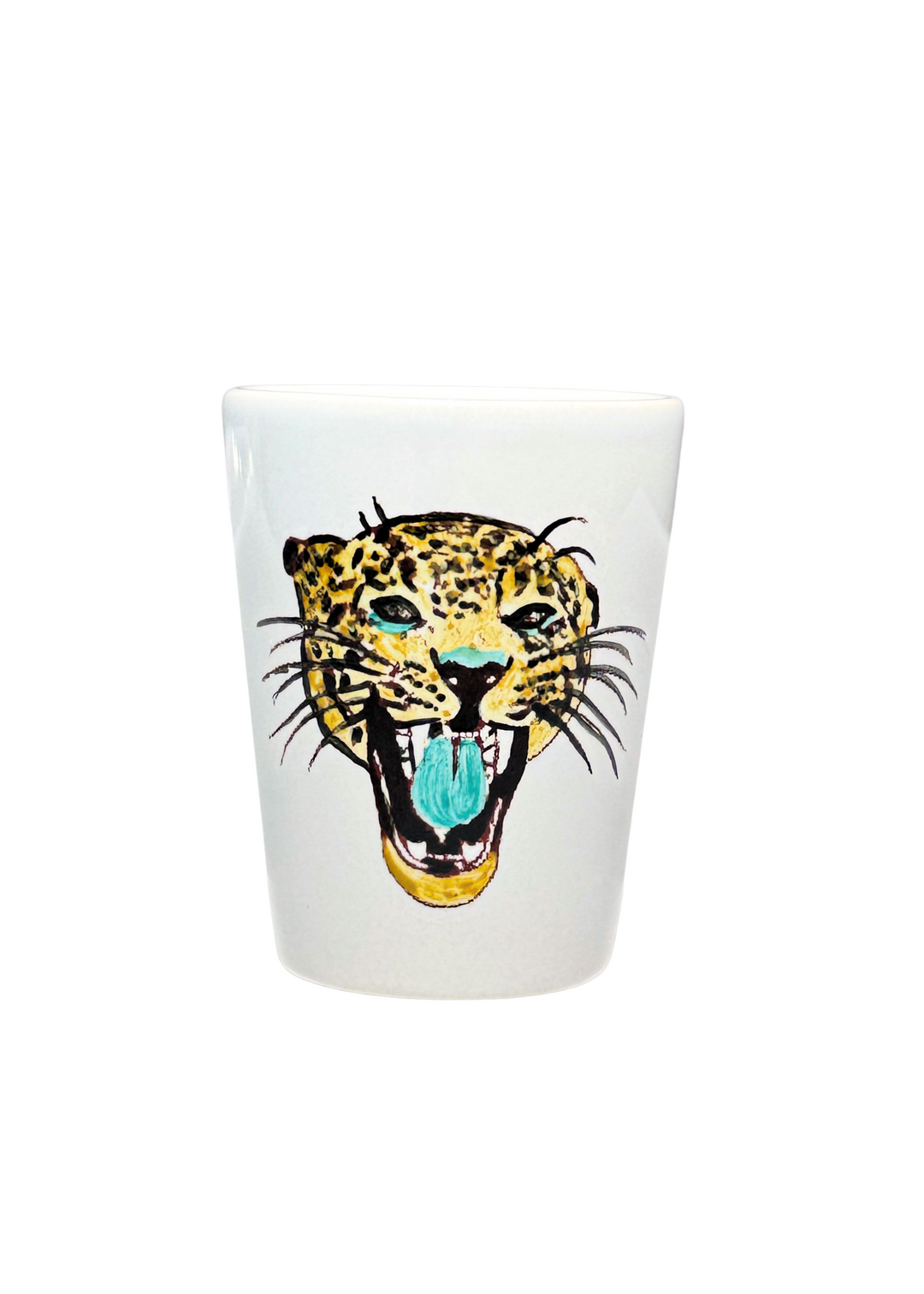 Game Day Jaguar Shot Glass Ceramic Mascot Decor
