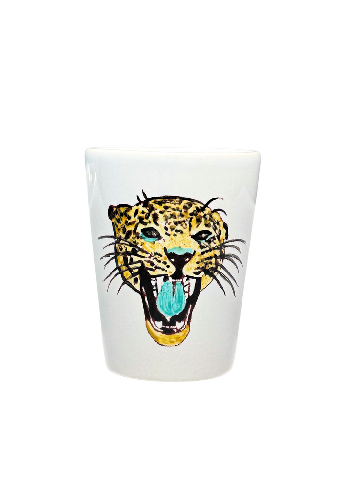 Game Day Jaguar Shot Glass Ceramic Mascot Decor