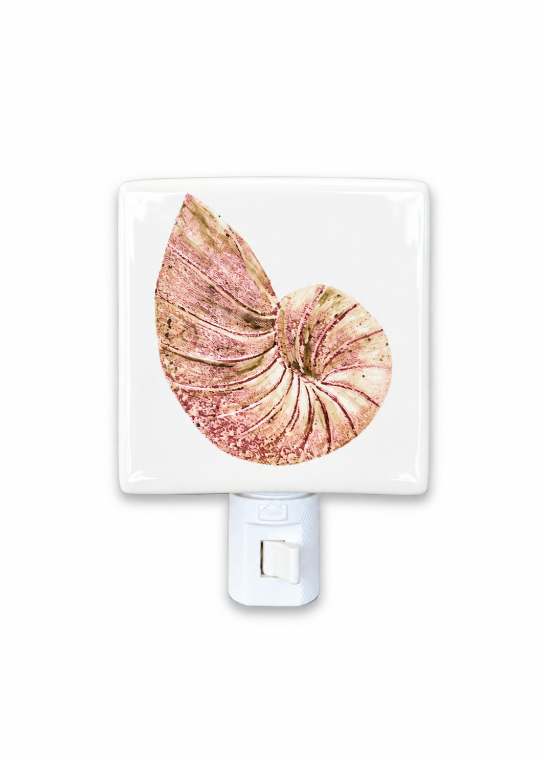 Hand-Painted Nautilus Shell Porcelain Nightlight