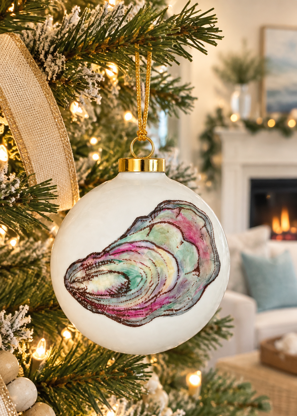 A Hand-Painted keepsake for the beach lovers Christmas Tree