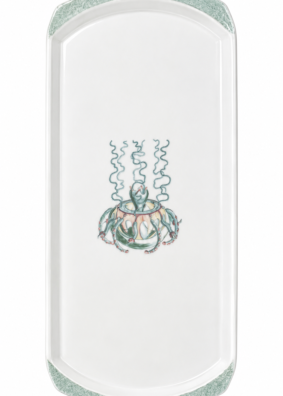 Coastal Octopus Porcelain Serving Platter – Nautical Entertaining Tray
