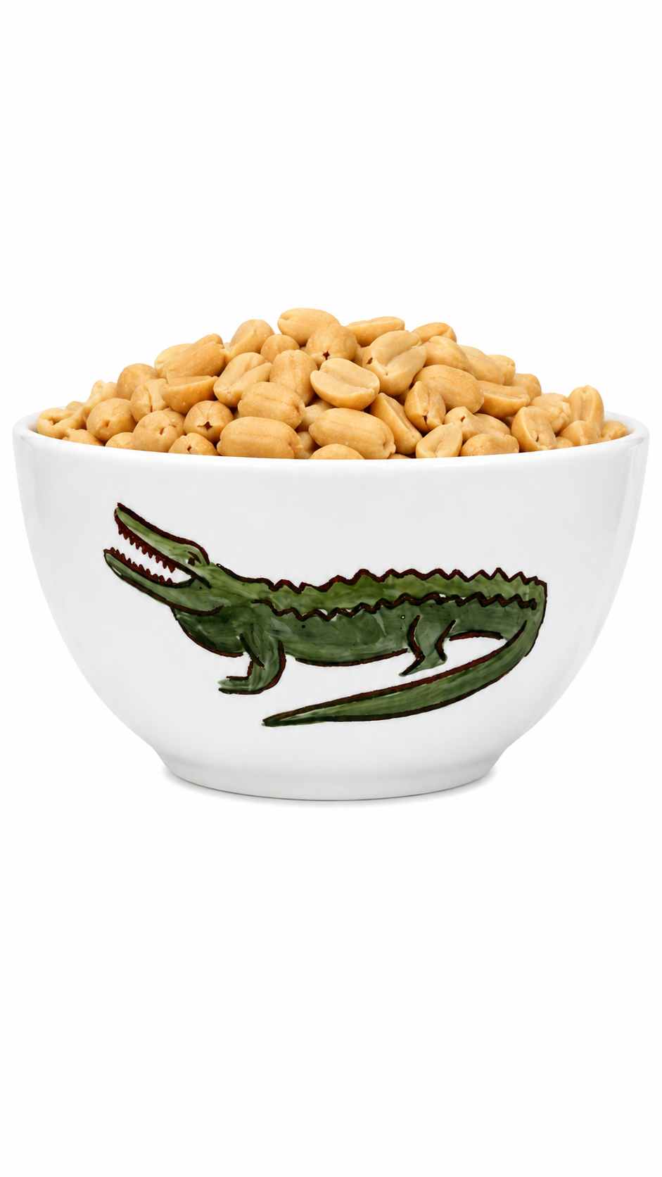 Hand-Painted Green Gator Porcelain Snack Bowl