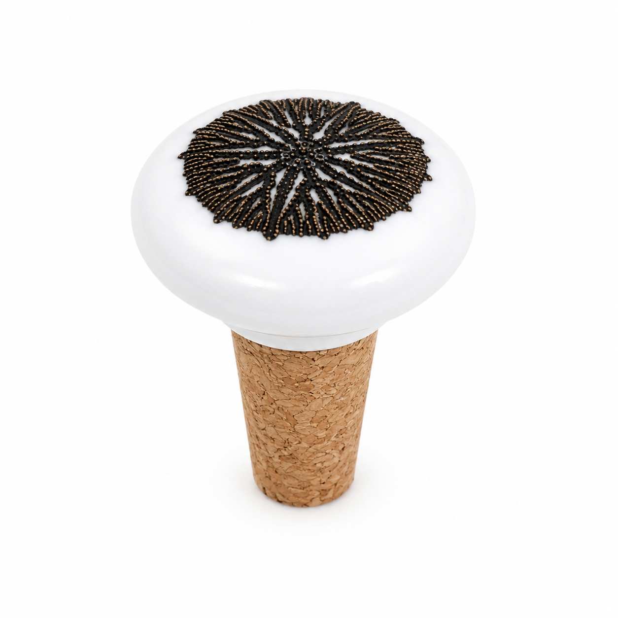 Sea Urchin Porcelain Wine Stopper | Coastal Bottle Topper | Elegant Hostess Gift