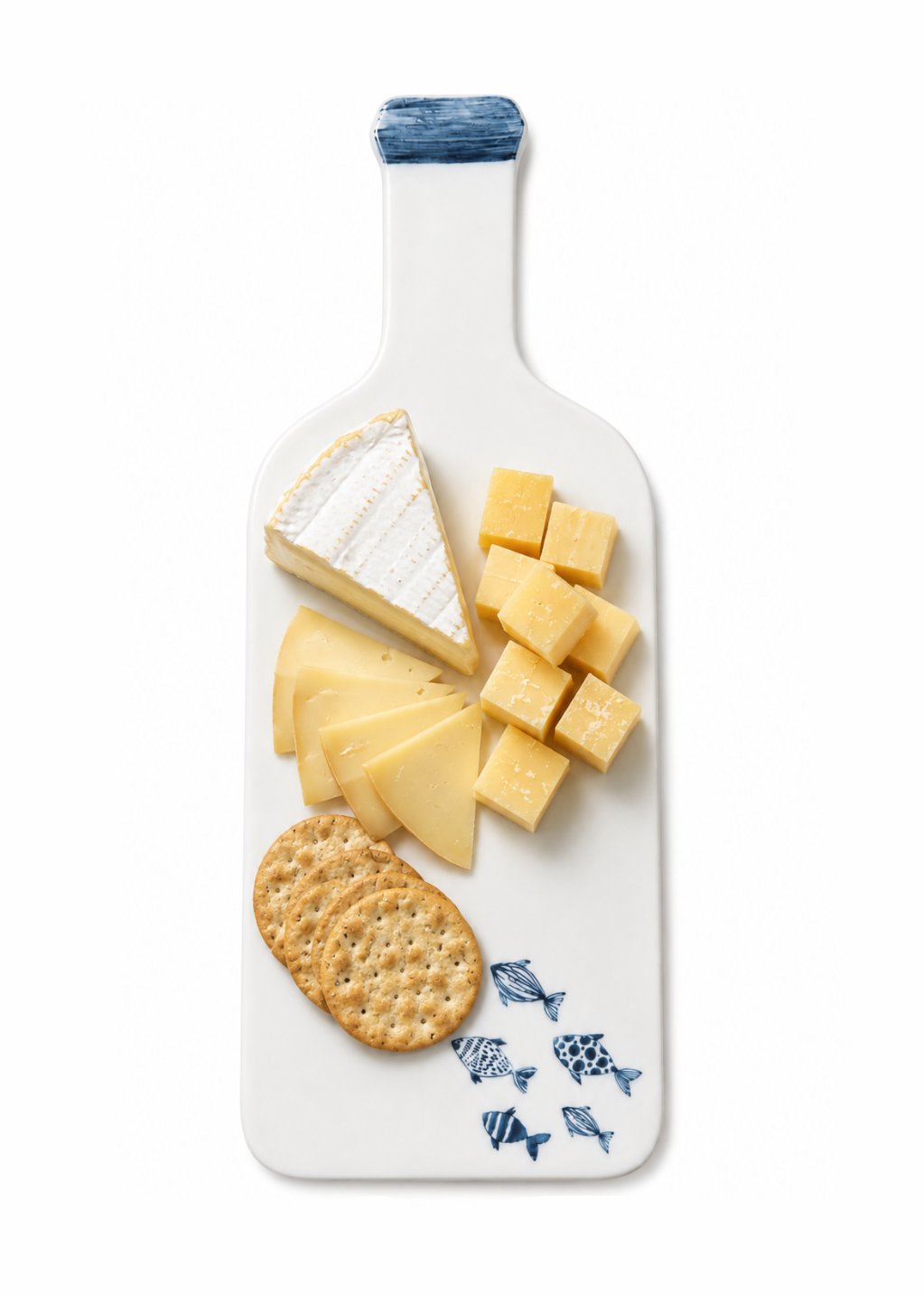 Hand-Painted Coastal Fish Porcelain Cheese Board