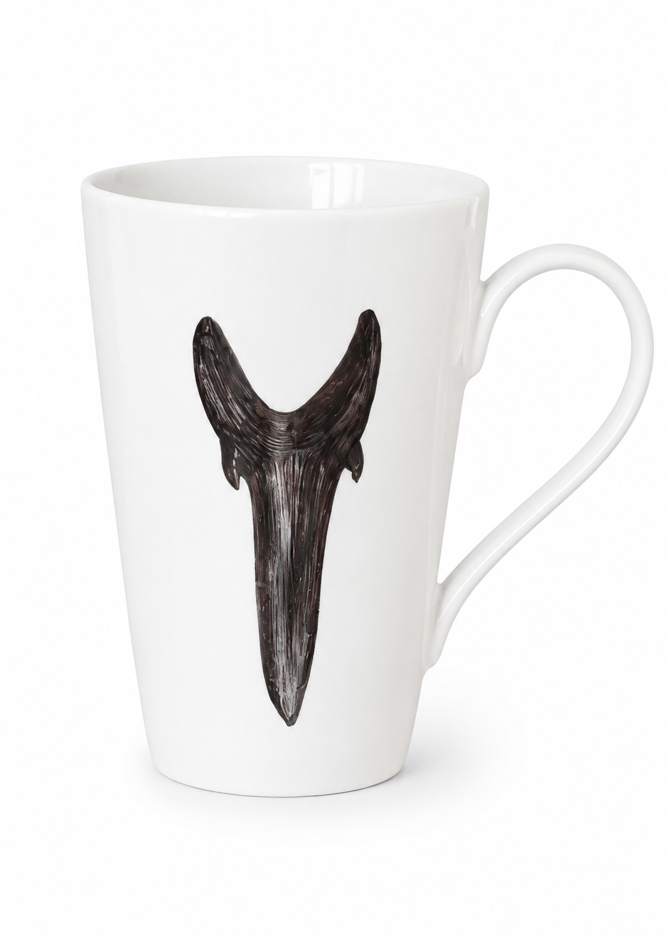 Coastal Shark Tooth Hand Painted Porcelain Coffee Mug