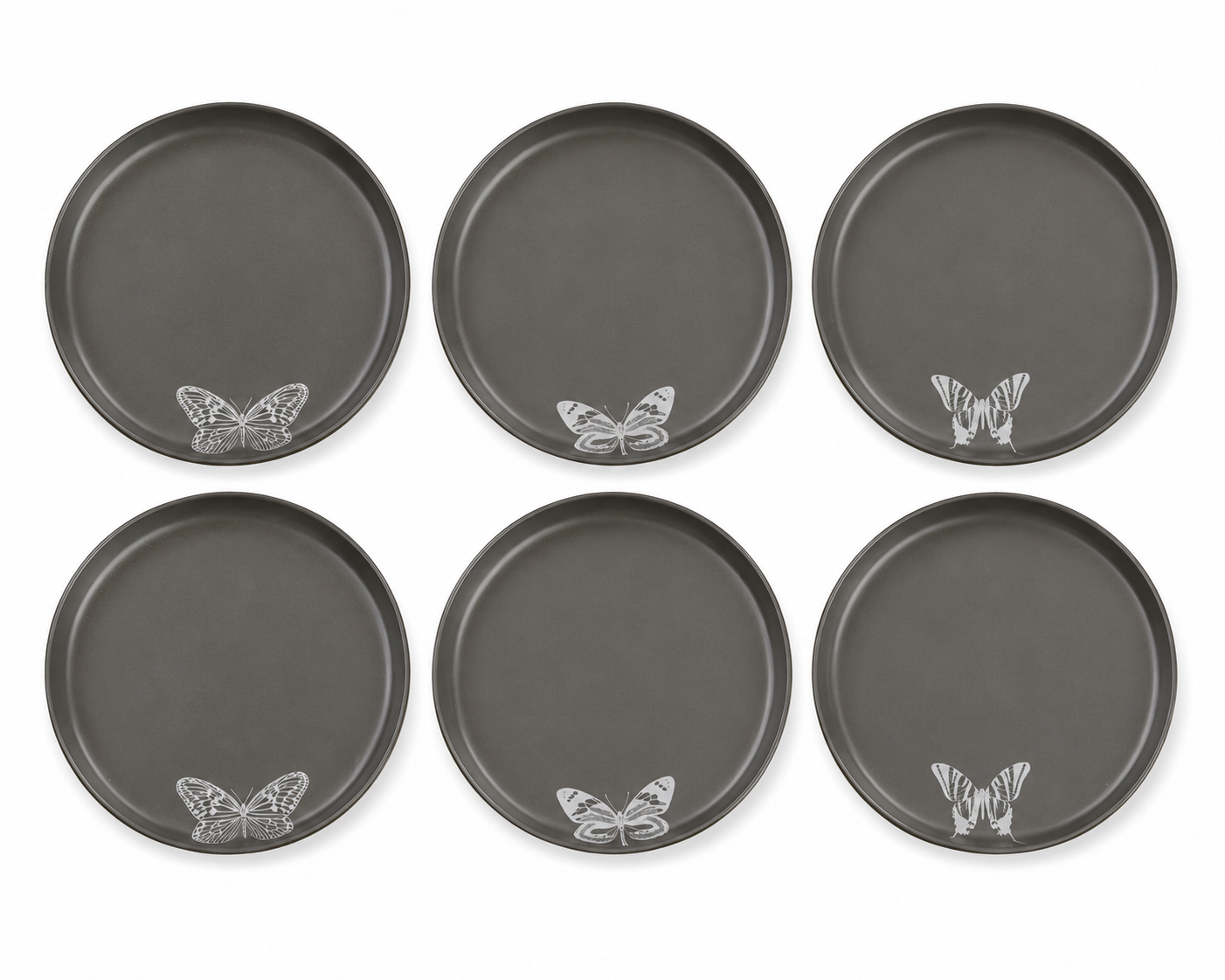 Black Butterfly Salad/Appetizer Plates– Elegant Nature-Inspired Tableware