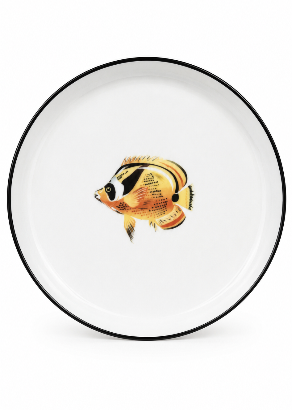 Coastal Tropical Hand Painted Yellow Fish Appetizer Plate