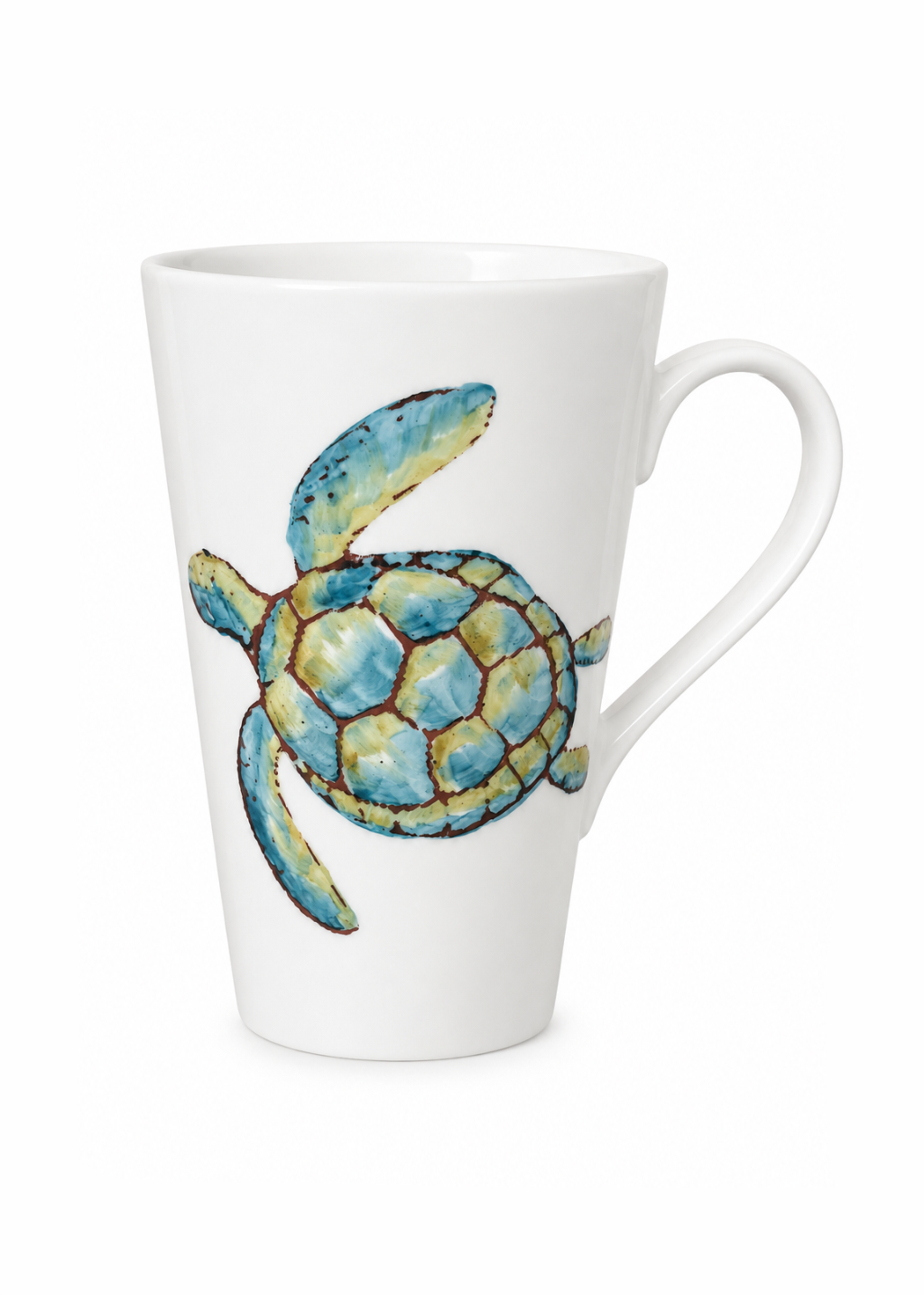 Hand-Painted Sea Turtle Porcelain Coffee Mug