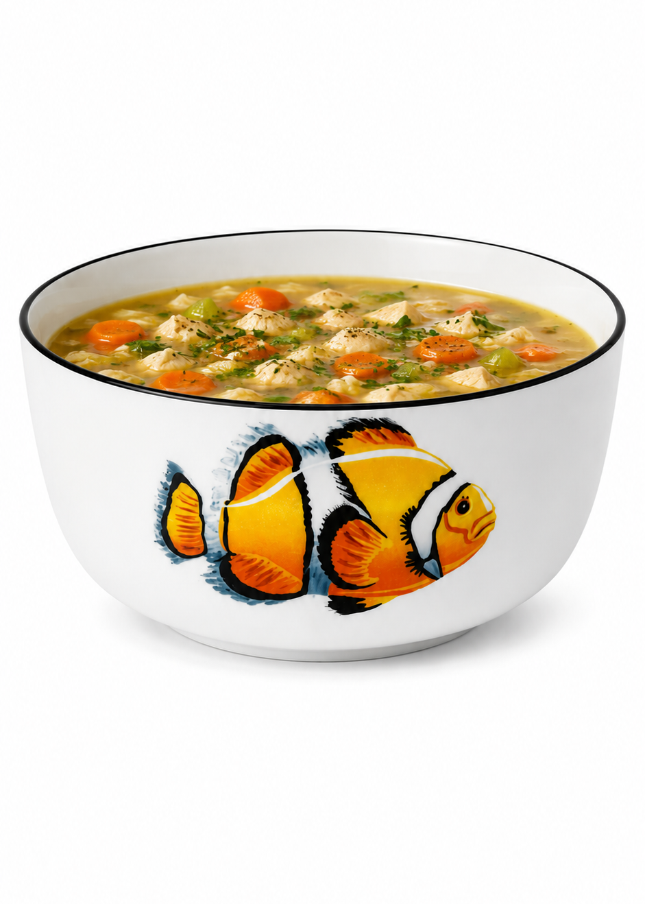 Coastal Tropical Hand Painted Clownfish Porcelain Bowl