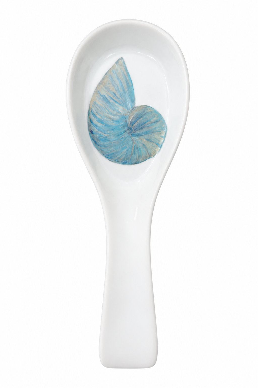 Coastal Nautilus Shell Porcelain Spoon Rest