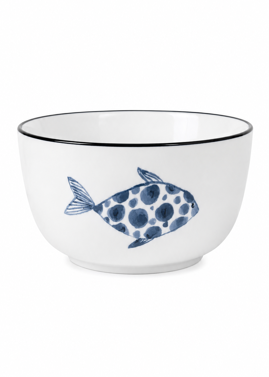 Coastal Fish Porcelain Salad Bowl