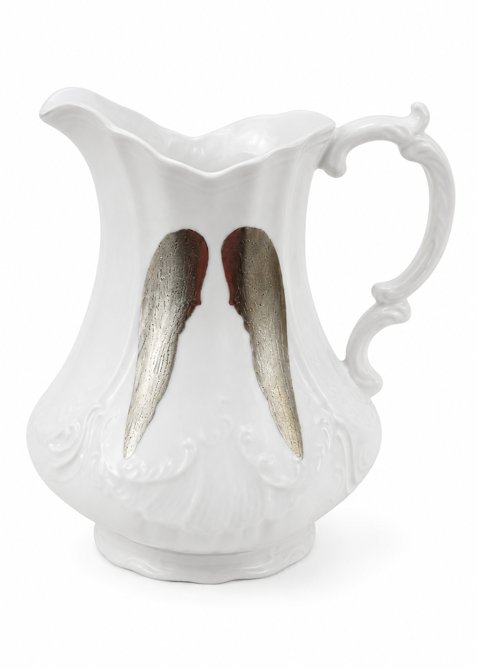 Hand Painted Angel Wing Porcelain Decorative Elegant Pitcher