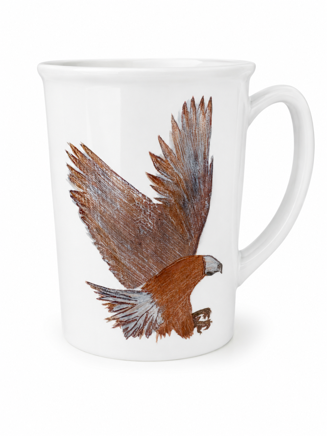 Hand-Painted Eagle Porcelain Coffee Mug – Game Day Morning Favorite
