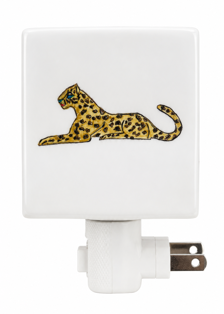 Hand-Painted Leopard Porcelain Night Light