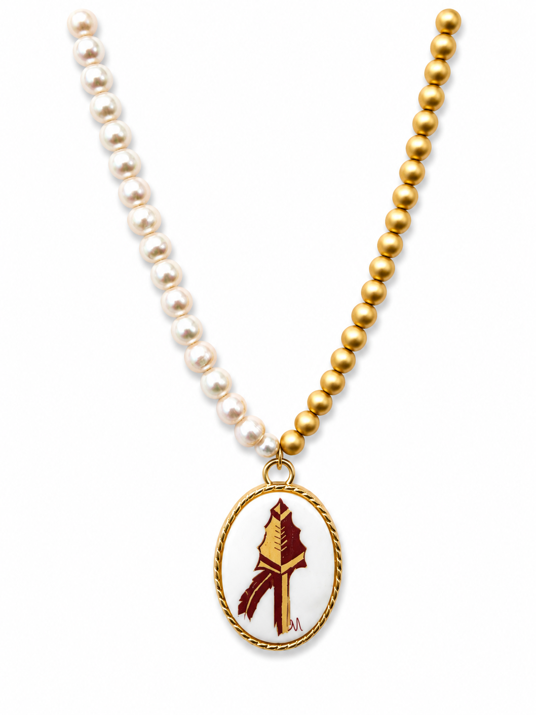 FSU Spear Porcelain Pendant Necklace – Elegant Seminole Game Day Jewelry