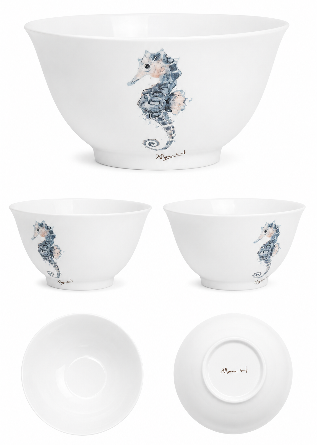 Seahorse Porcelain Serving Bowl