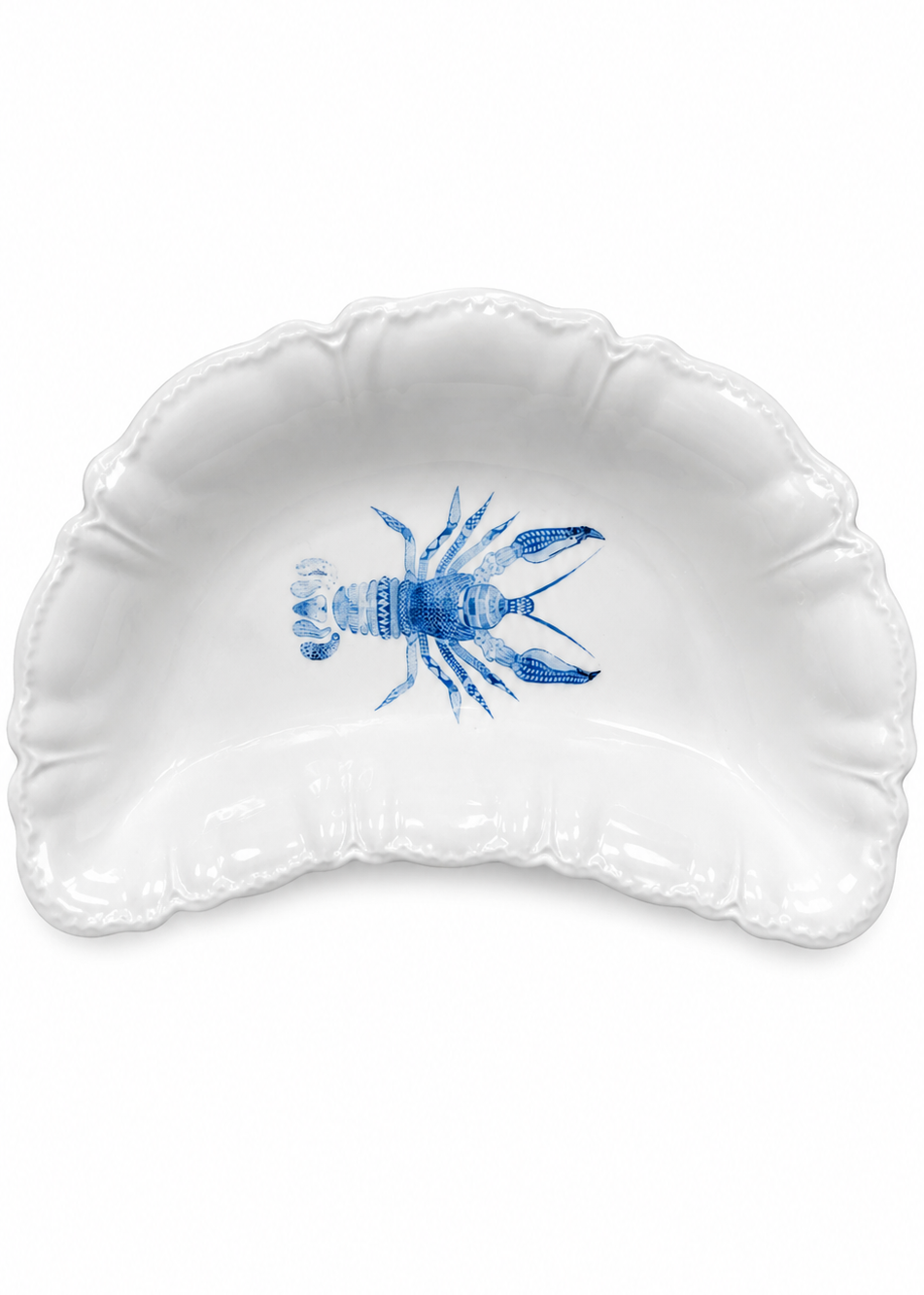 Blue Lobster Porcelain Scalloped Tray