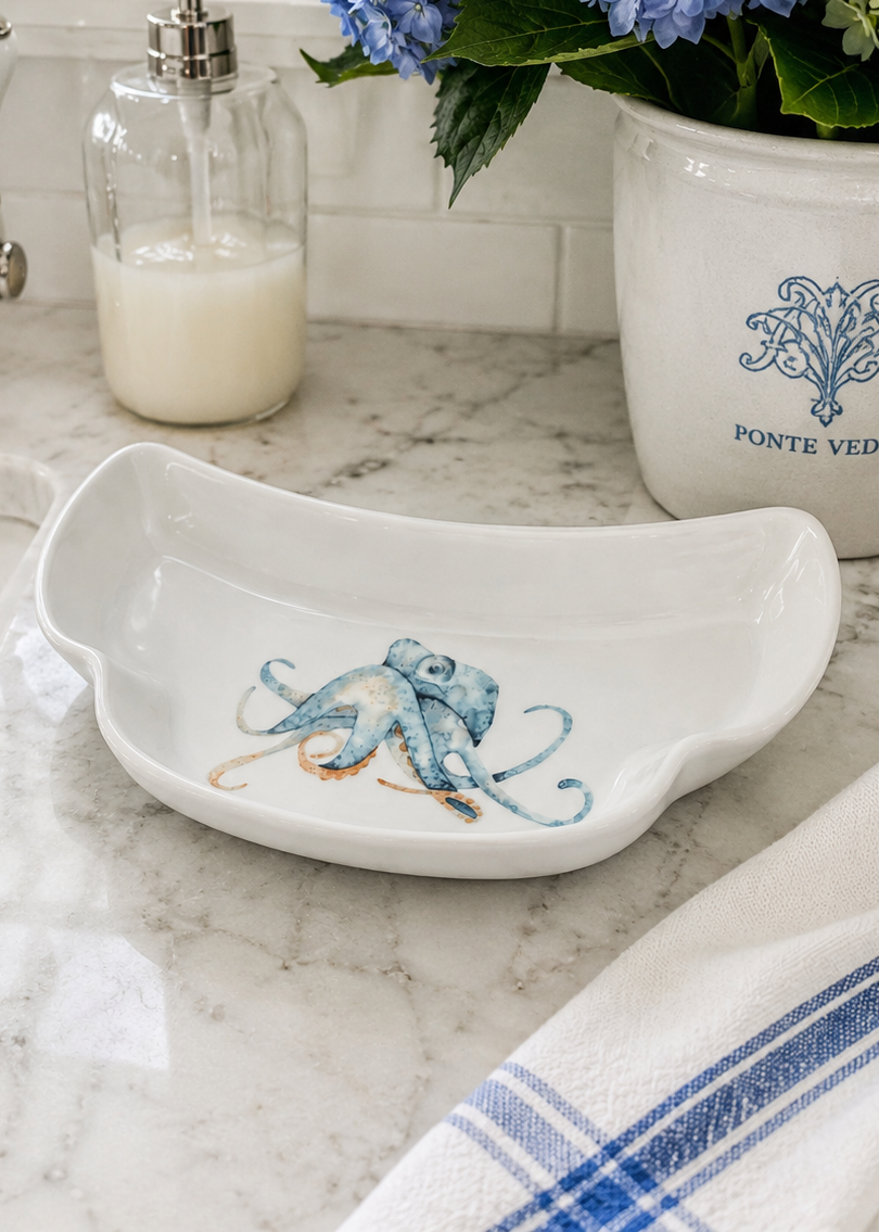 Octopus Porcelain Tray – Coastal Catchall Dish