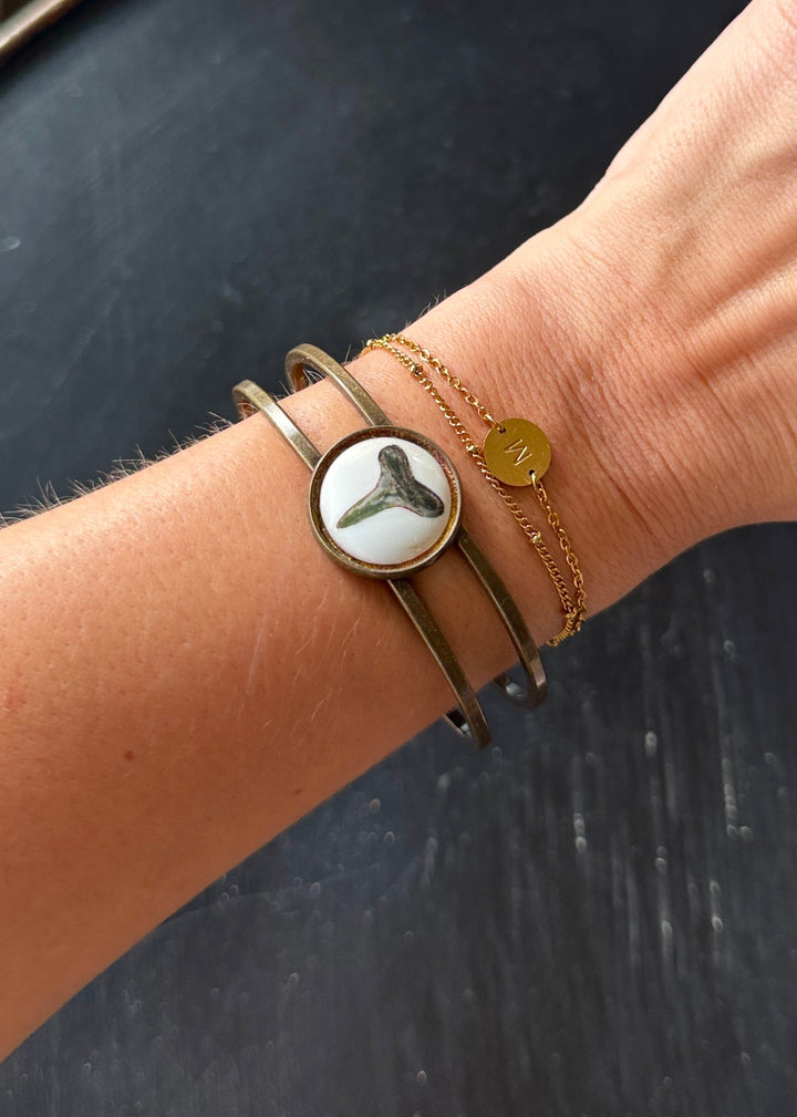 Shark Tooth Bronze Cuff Bracelet