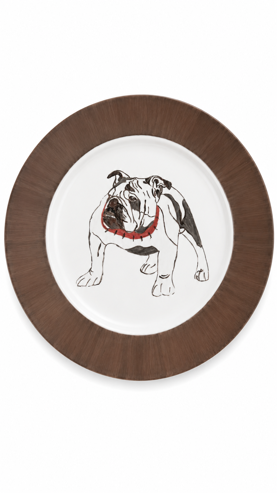 Hand-Painted Bulldog Porcelain Serving Platter – Game Day Entertaining Platter
