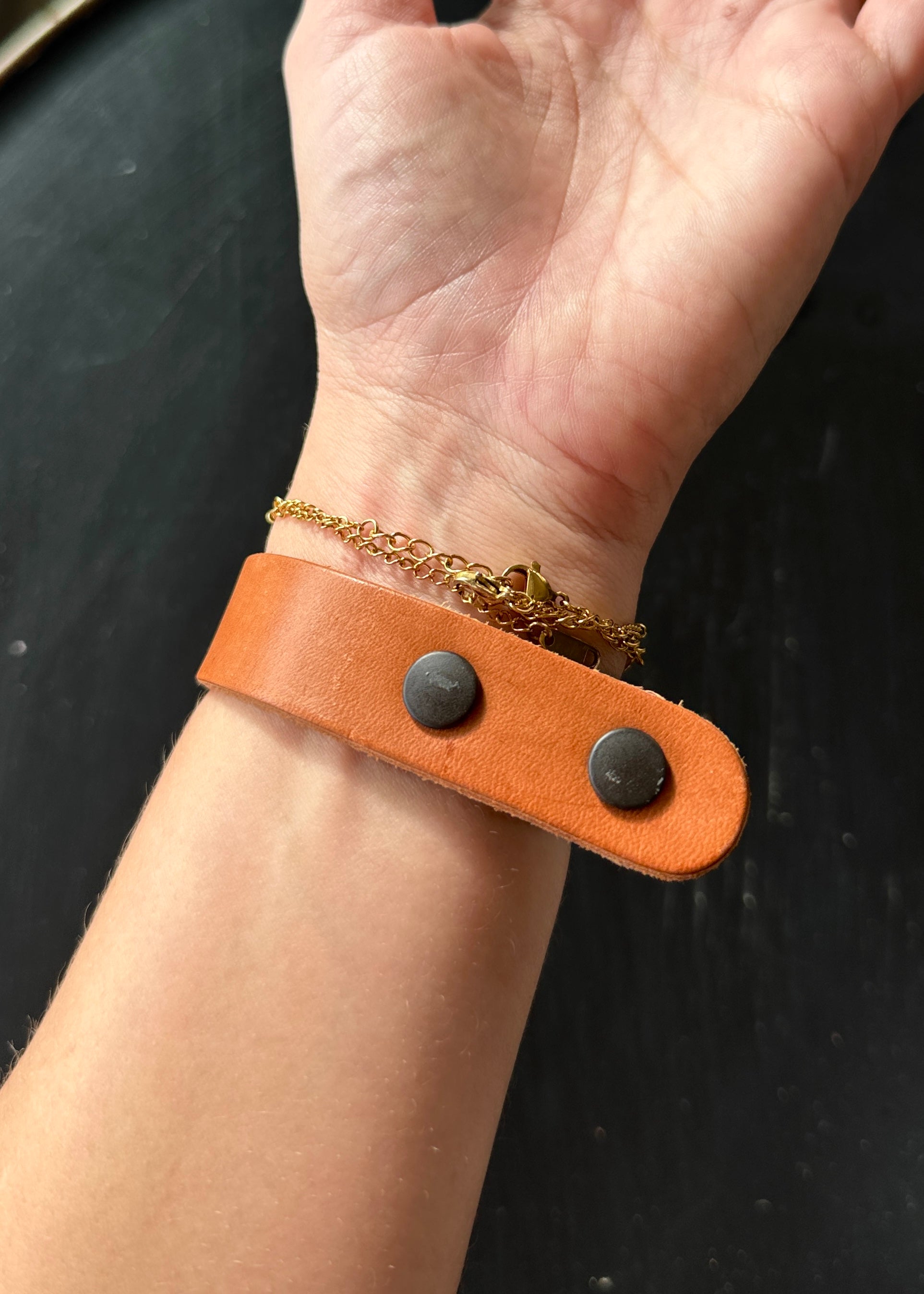 Coastal Coral Pendant on a Leather Wrap Bracelet