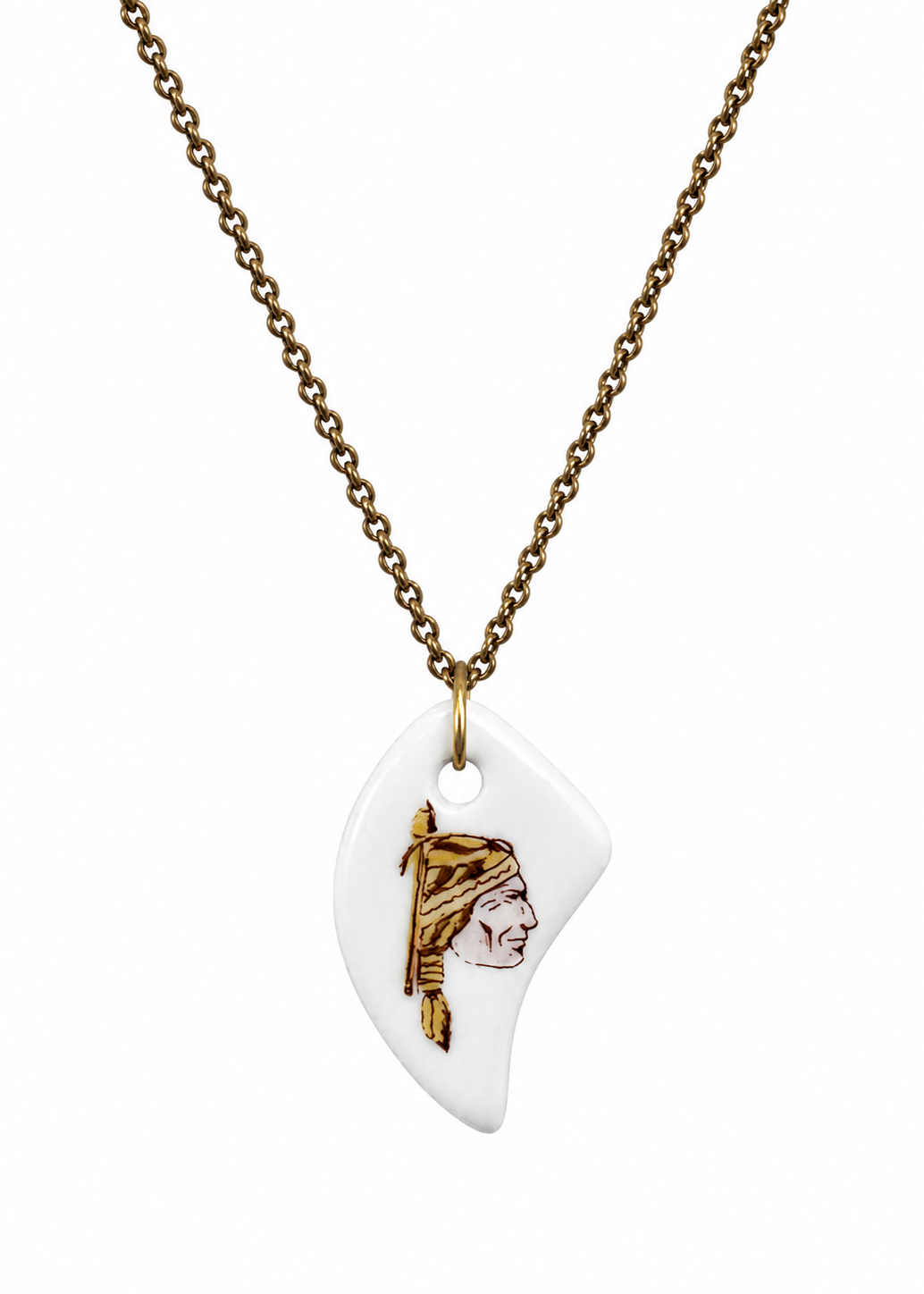 FSU Porcelain Pendant Necklace on Silver Chain – Hand-Painted Game Day Jewelry