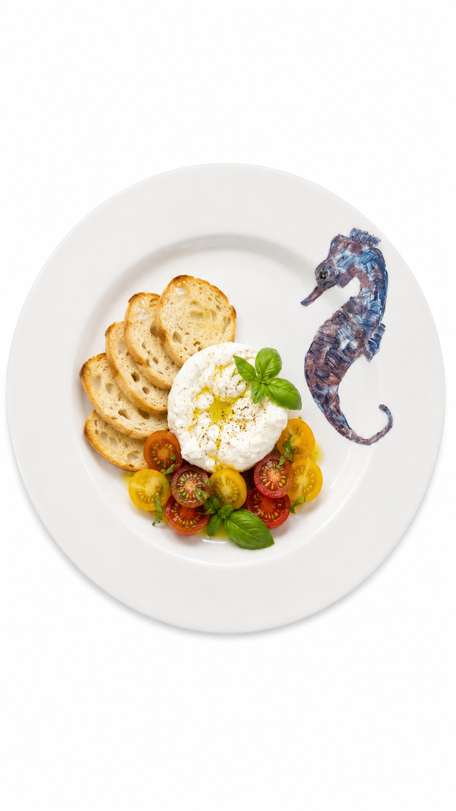 Hand-Painted Seahorse Appetizer Plate