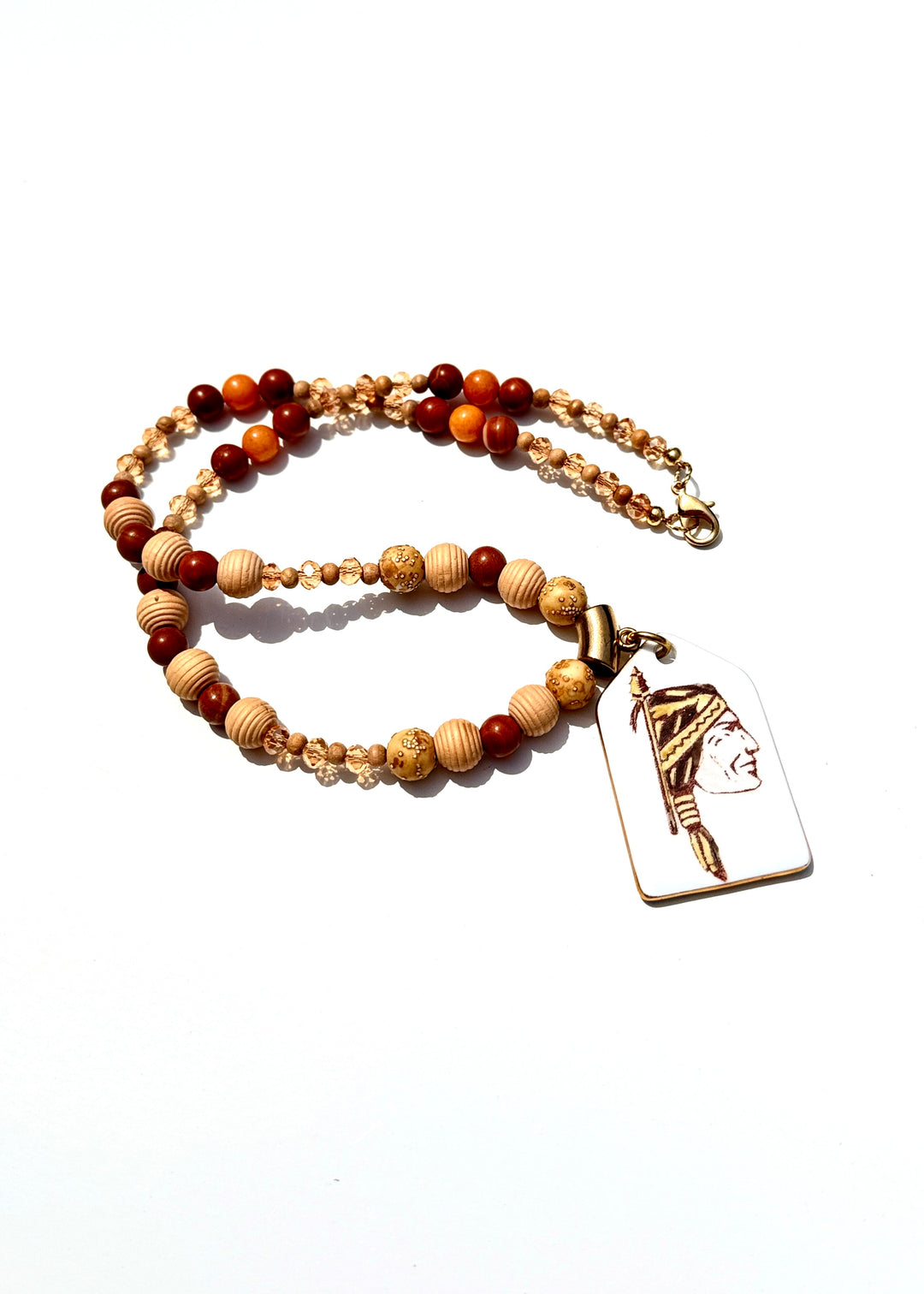 Game Day Necklace Mascot Jewelry Spear Garnet Gold