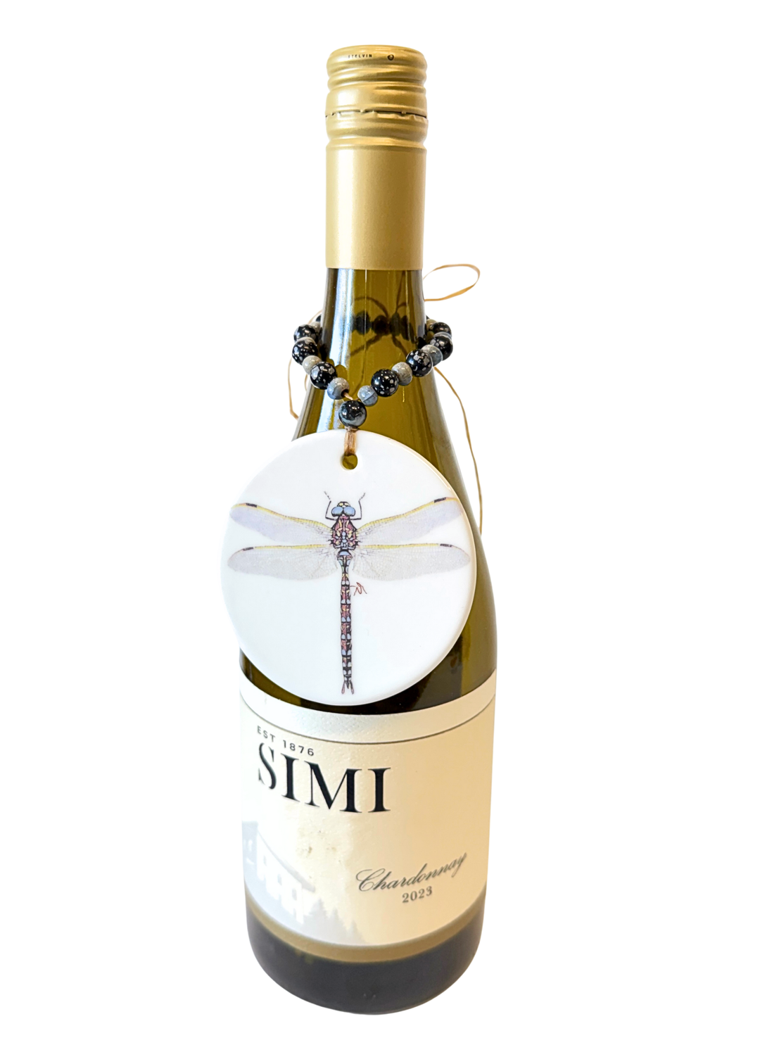 Dragonfly Porcelain Beverage Tag Barware Drink Charms