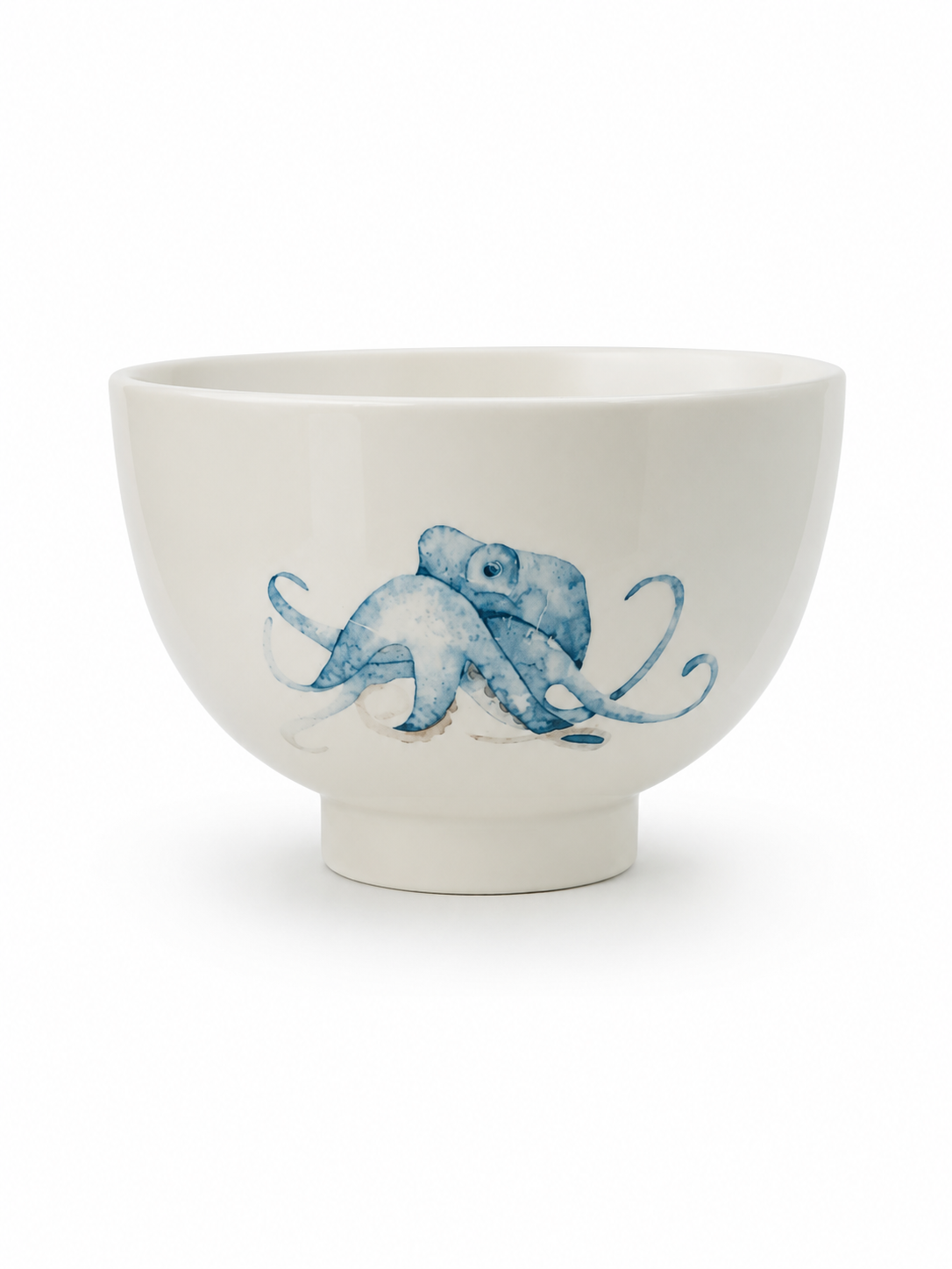 Blue Octopus Porcelain Entertaining Bowl