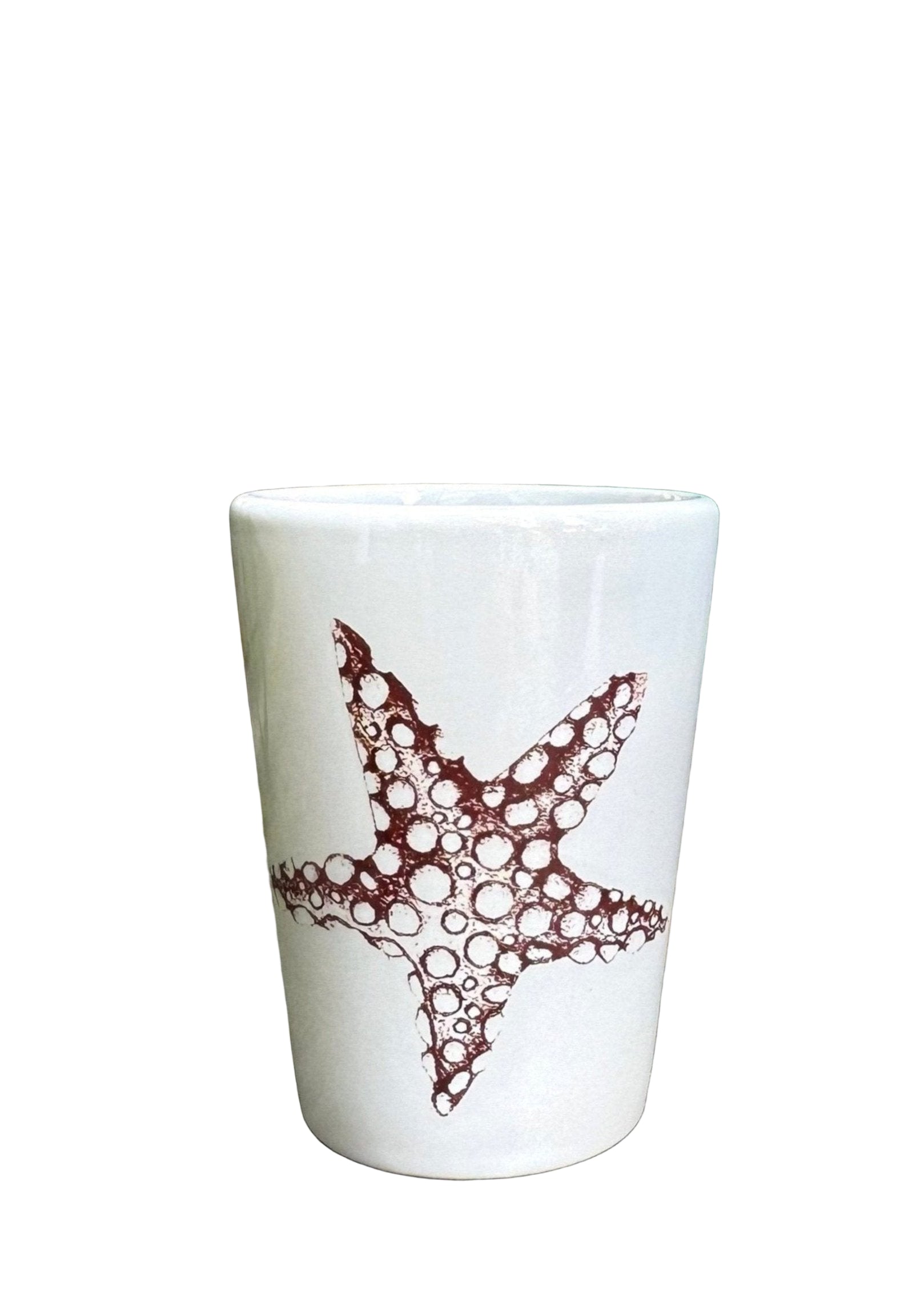Starfish Shot Glass Ceramic Coastal Lover Ocean Inspired Barware