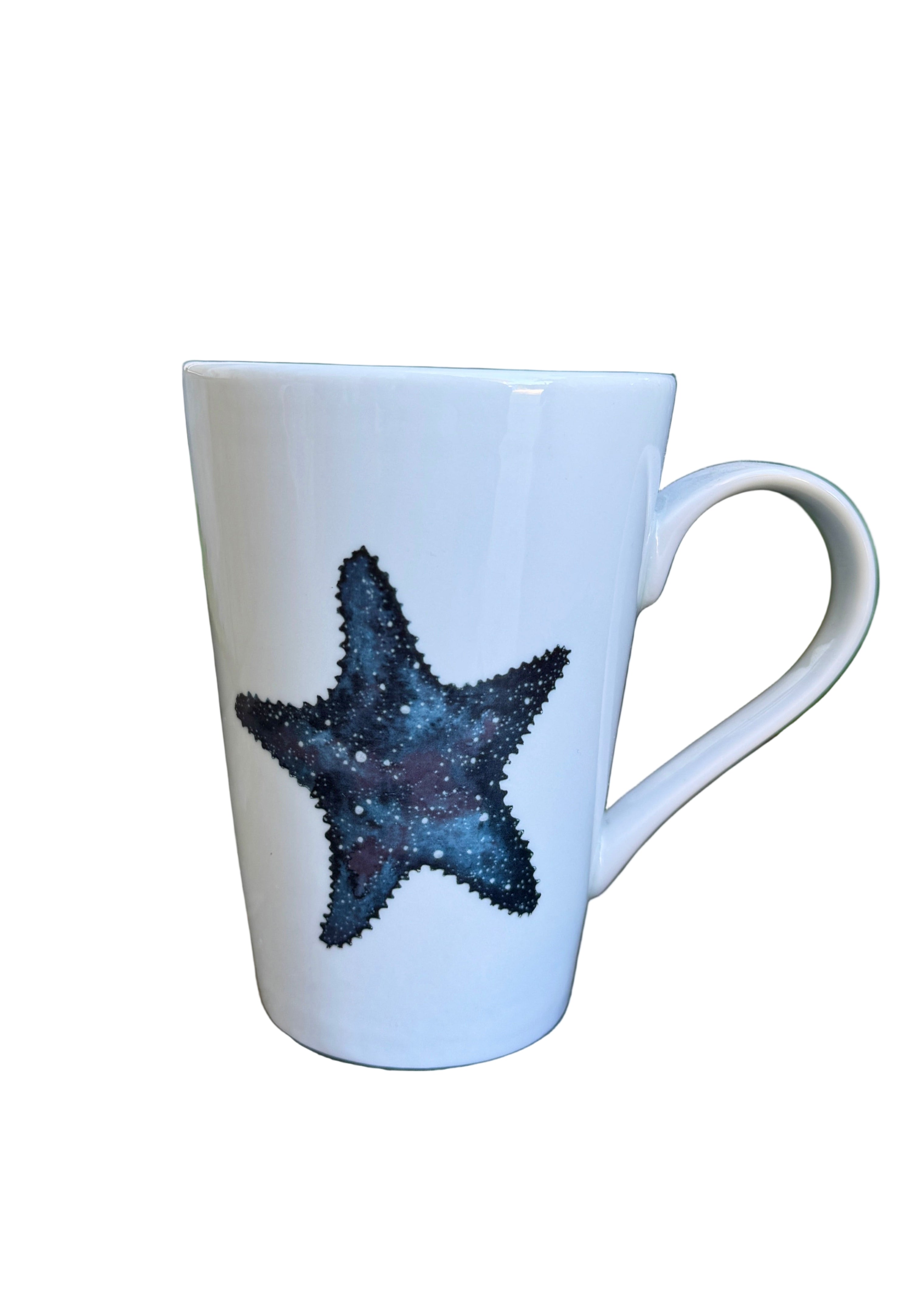 Coastal Blue Navy Starfish Porcelain Ceramic Mug Coffee Tea