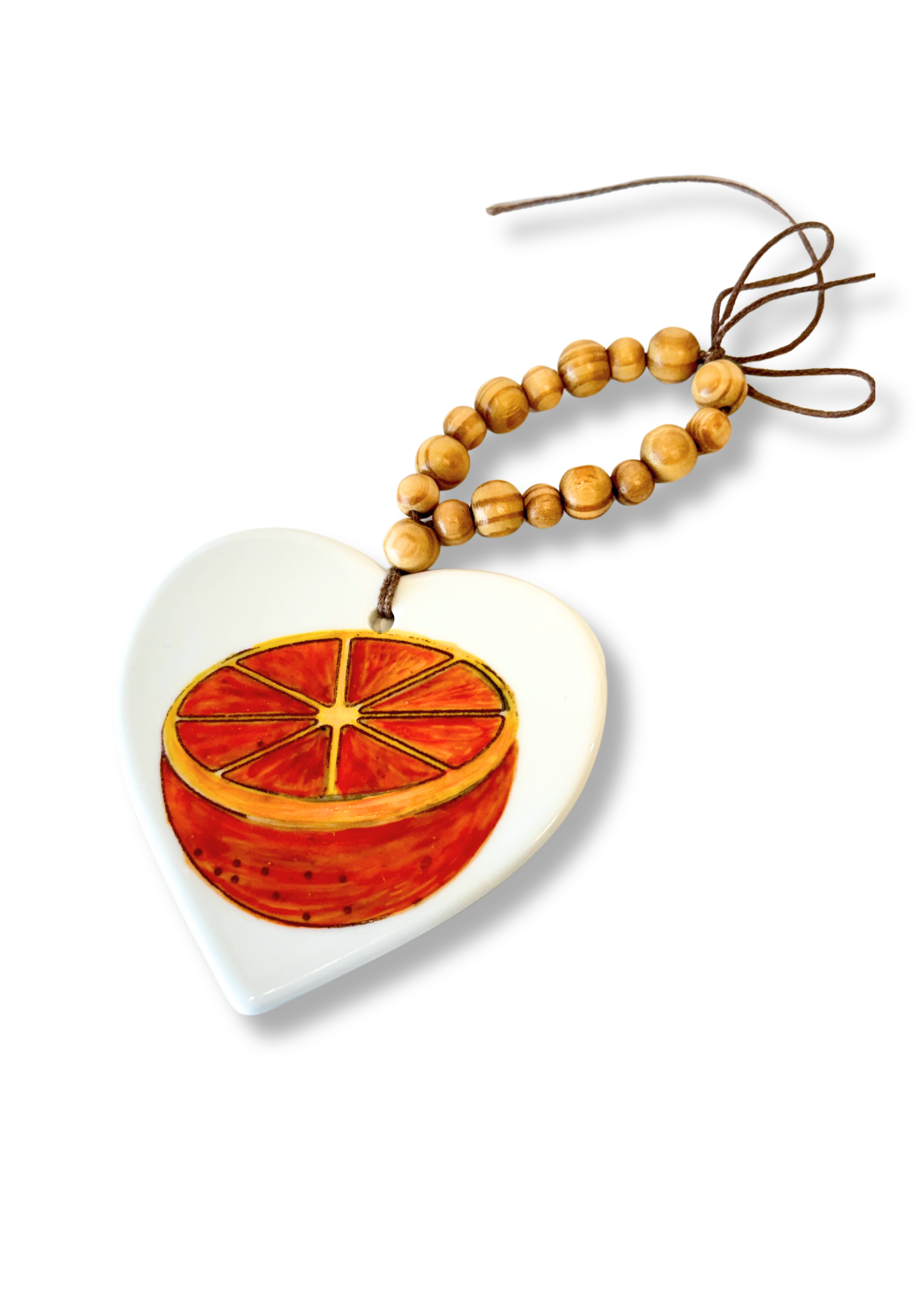 Orange Slice Porcelain Beverage Tag Barware Drink Charms