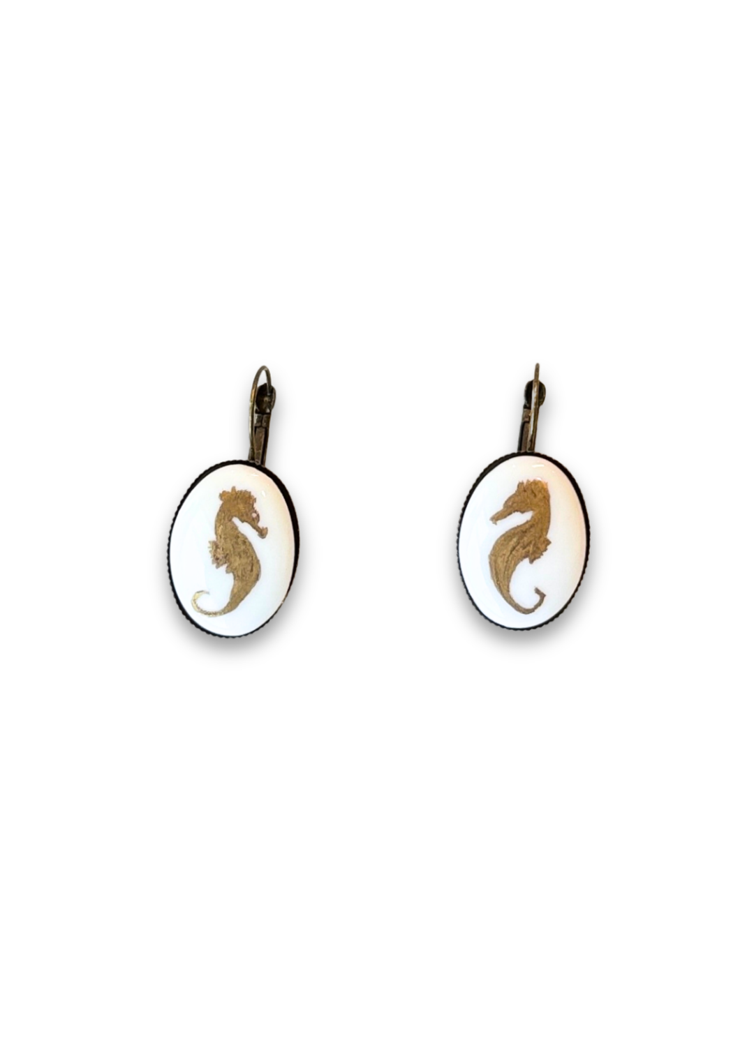 Coastal Golden Seahorse Earrings