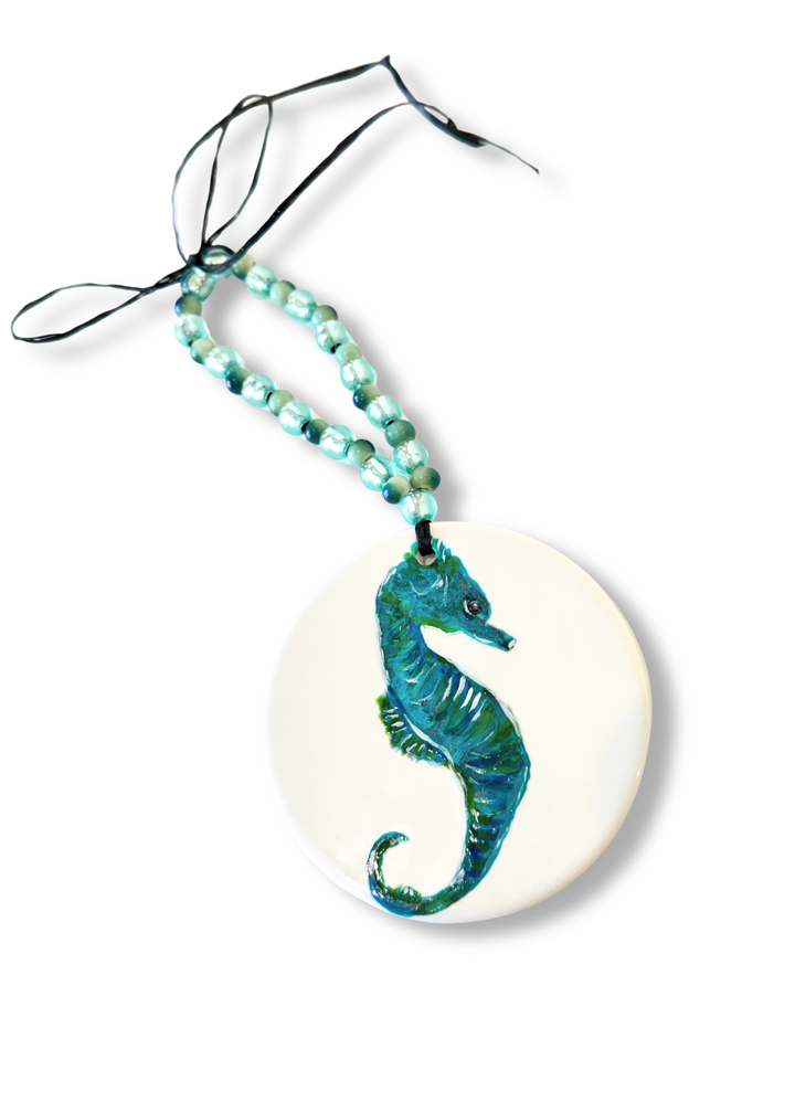Seahorse Porcelain Beverage Tag Barware Drink Charms