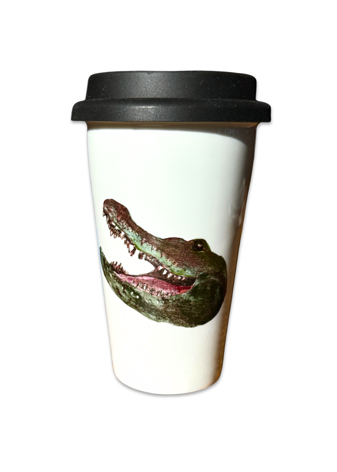Gator Head Porcelain Travel Beverage Mug