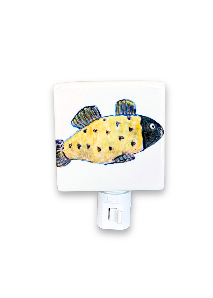 Yellow Fish Porcelain Night Light