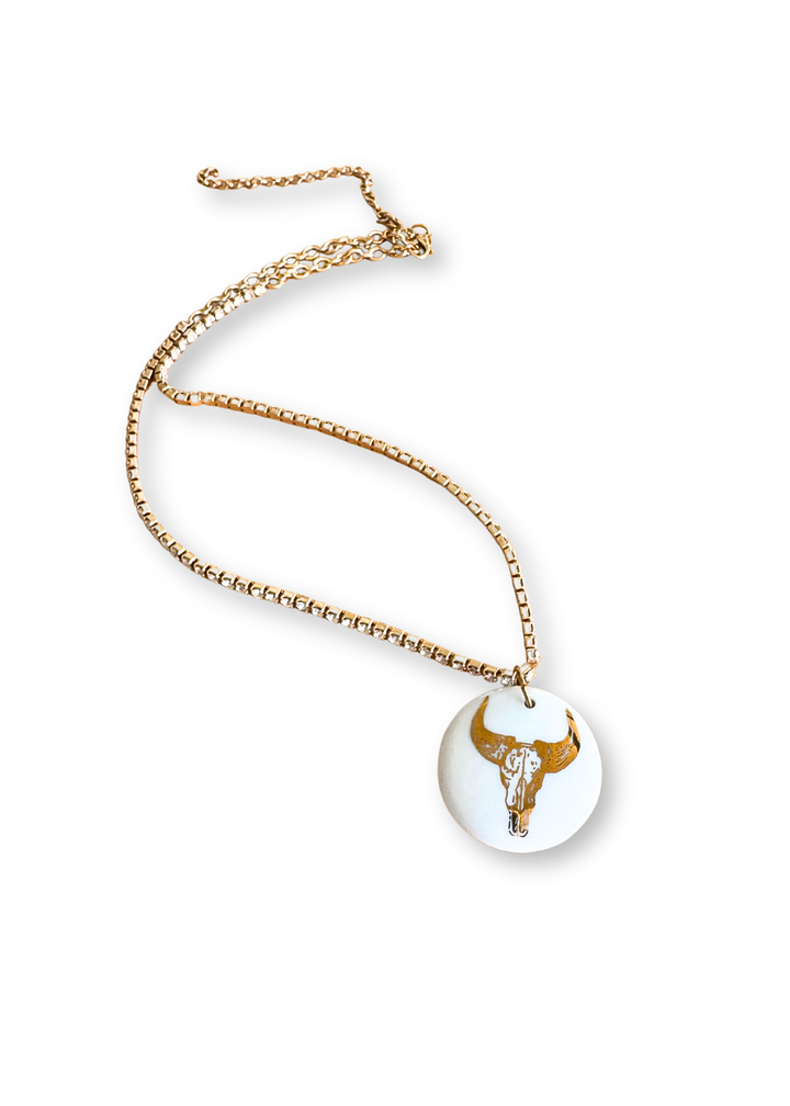 Cowboy Western Pendant Gold Chain Necklace