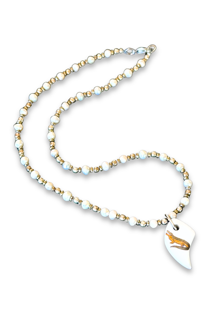 Gators Porcelain Pendent Beaded Necklace