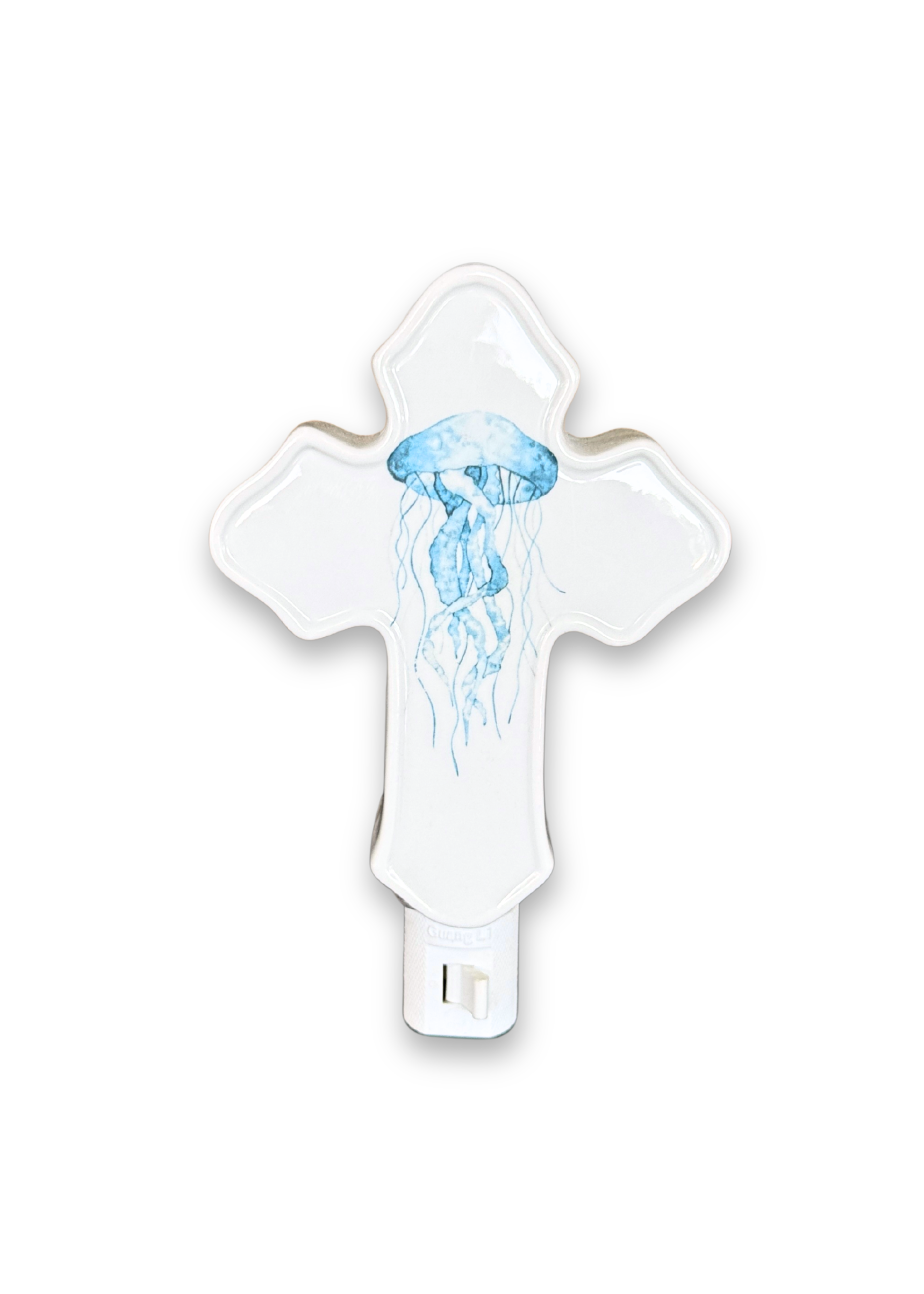 Jellyfish Porcelain Cross Night Light