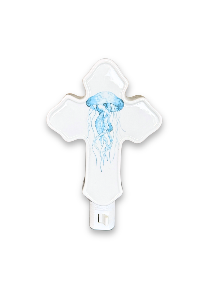 Jellyfish Porcelain Cross Night Light