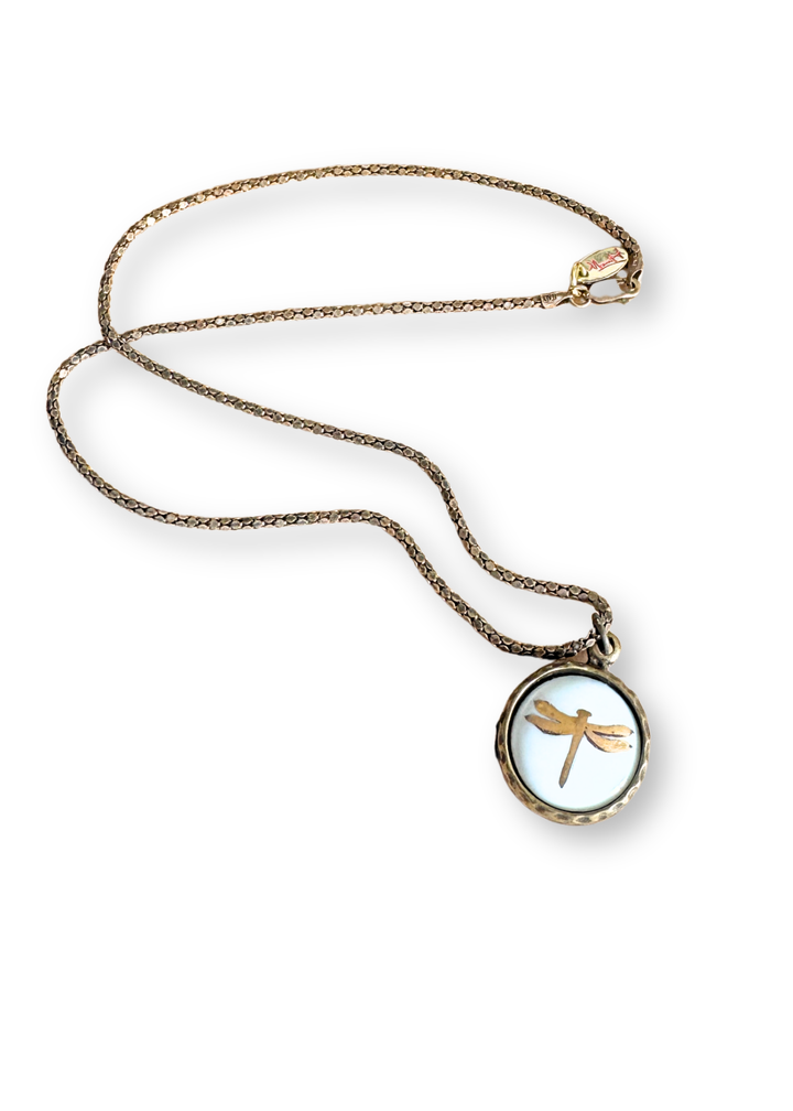 Dragonfly Porcelain Pendant Necklace