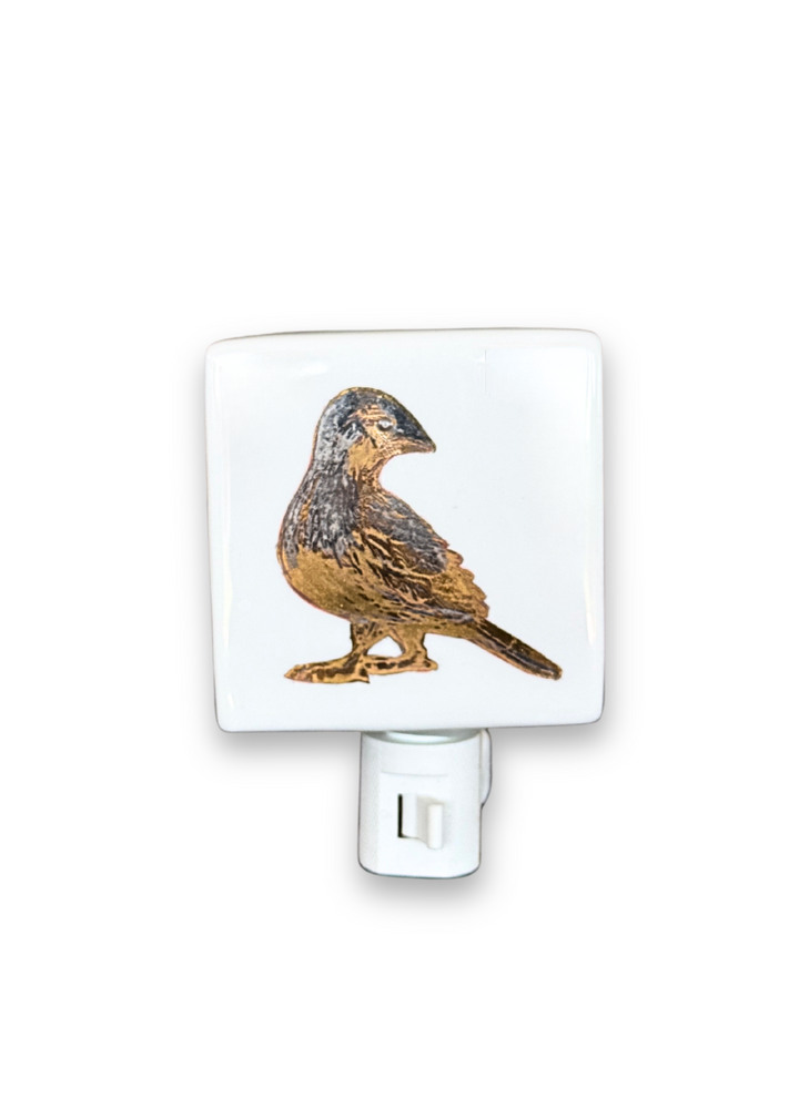 Golden Bird Porcelain Night Light