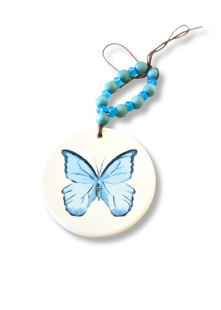 Butterfly Porcelain Beverage Tag Barware Drink Charms